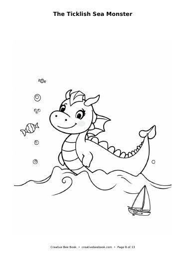 Colouring page preview: The Ticklish Sea Monster