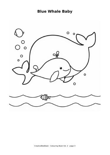 Colouring page preview: Blue Whale Baby